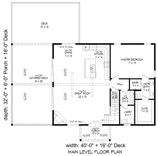 Country Floor Plan - Main Floor Plan #932-771
