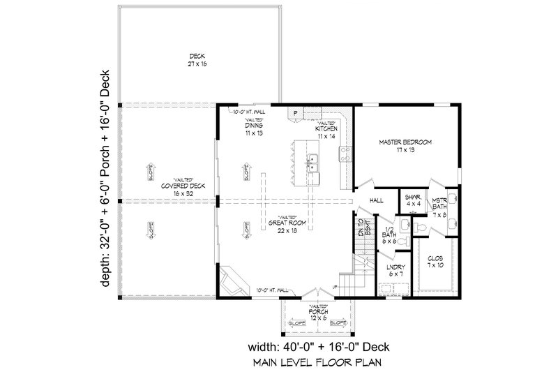 Architectural House Design - Floor Plan - Main Floor for Country House Plan #932-771 - 3 bed, 2.5 bath