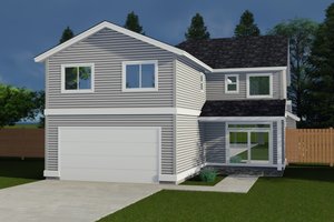 Exterior - Rear Elevation for Craftsman House Plan #53-742 - 4 bed, 2.5 bath