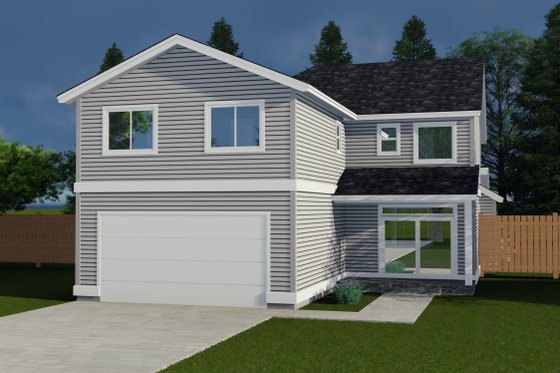 Exterior - Rear Elevation for Craftsman House Plan #53-742 - 4 bed, 2.5 bath