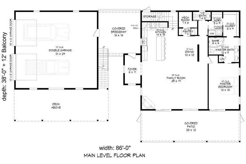 House Design - Floor Plan - Main Floor for Contemporary House Plan #932-1375 - 5 bed, 3.5 bath