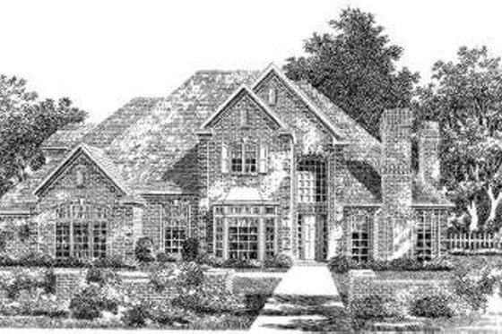 Exterior - Front Elevation for European House Plan #310-221 - 4 bed, 3.5 bath