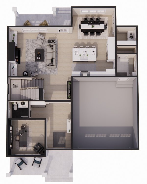 House Blueprint - Bungalow Floor Plan - Main Floor Plan #51-1352