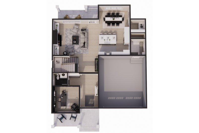 House Blueprint - Floor Plan - Main Floor 1 for Bungalow House Plan #51-1352 - 4 bed, 2.5 bath