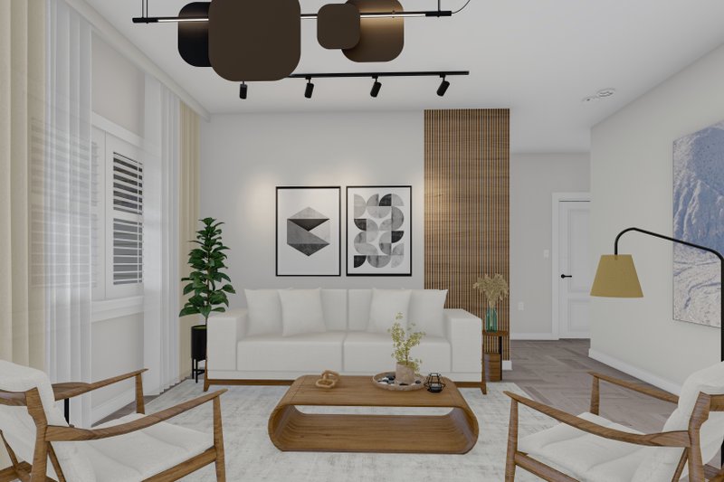 House Blueprint - Interior - Family Room for Ranch House Plan #1060-192 - 3 bed, 2 bath