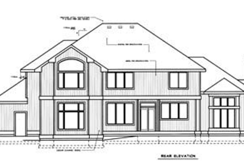 House Blueprint - Exterior - Rear Elevation for European House Plan #96-209 - 4 bed, 2.5 bath