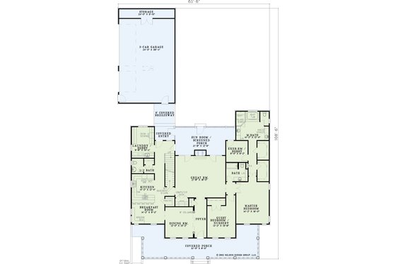 Floor Plan - Main Floor for Farmhouse House Plan #17-528 - 4 bed, 3.5 bath