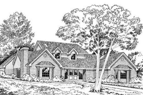 Exterior - Front Elevation for European House Plan #312-766 - 3 bed, 3 bath