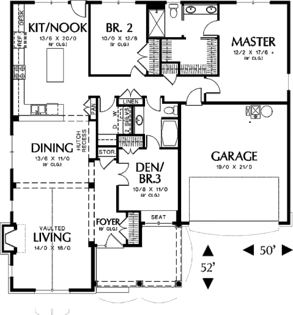 Architectural House Design - Farmhouse Floor Plan - Main Floor Plan #48-277