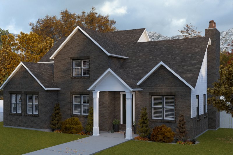 House Blueprint - Exterior - Front Elevation 3 for Farmhouse House Plan #1060-410 - 3 bed, 3.5 bath