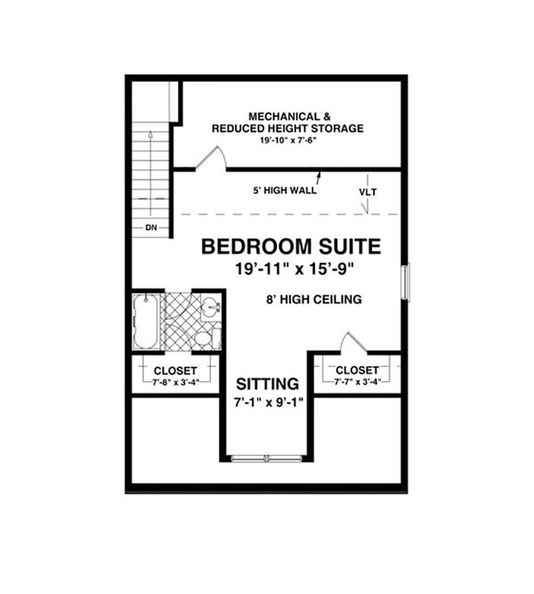 Craftsman Floor Plan - Upper Floor Plan #56-610