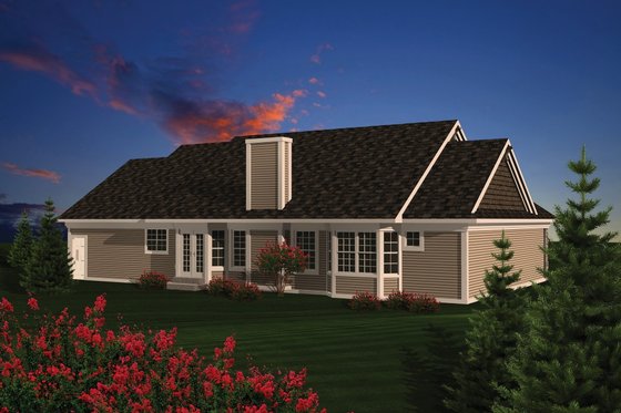 Exterior - Rear Elevation for Traditional House Plan #70-1083 - 3 bed, 1.5 bath