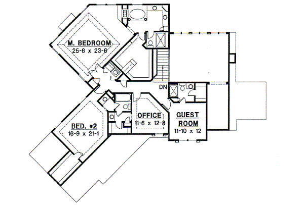 Traditional Floor Plan - Upper Floor Plan #67-592