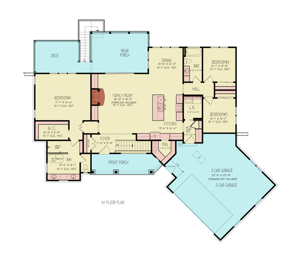 Home Plan - Floor Plan - Main Floor for Contemporary House Plan #54-688 - 3 bed, 2 bath