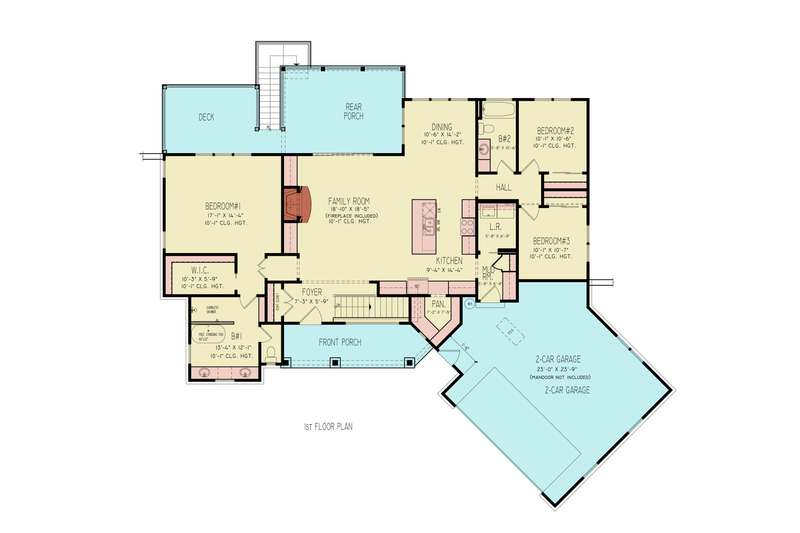 Home Plan - Floor Plan - Main Floor for Contemporary House Plan #54-688 - 3 bed, 2 bath