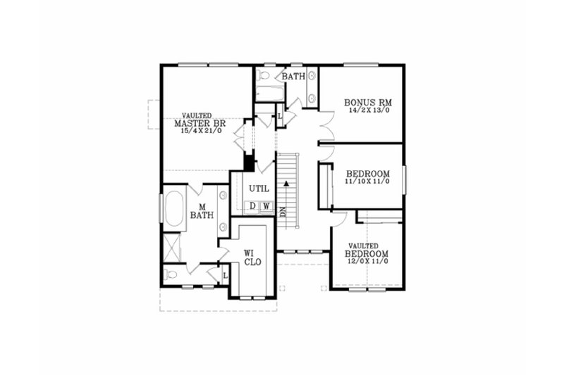 Dream House Plan - Floor Plan - Upper Floor for Craftsman House Plan #53-535 - 4 bed, 2.5 bath