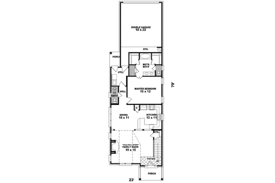 Floor Plan - Main Floor for Contemporary House Plan #81-452 - 4 bed, 2.5 bath