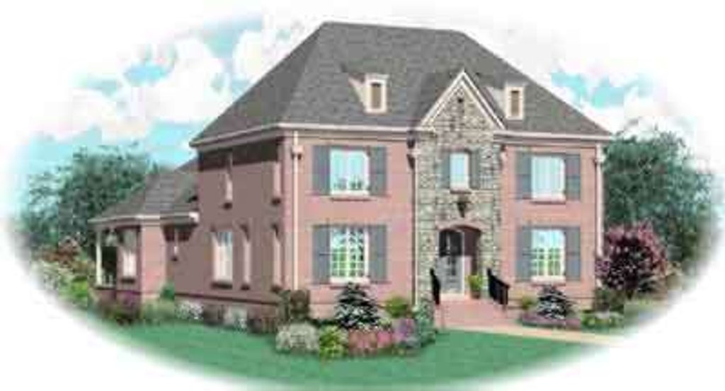 Exterior - Front Elevation 2 for European House Plan #81-602 - 3 bed, 3.5 bath