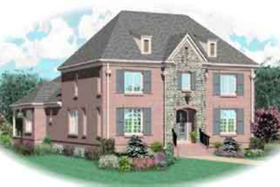 Exterior - Front Elevation for European House Plan #81-602 - 3 bed, 3.5 bath