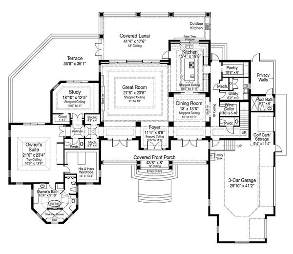 Dream House Plan - Beach Floor Plan - Main Floor Plan #938-102