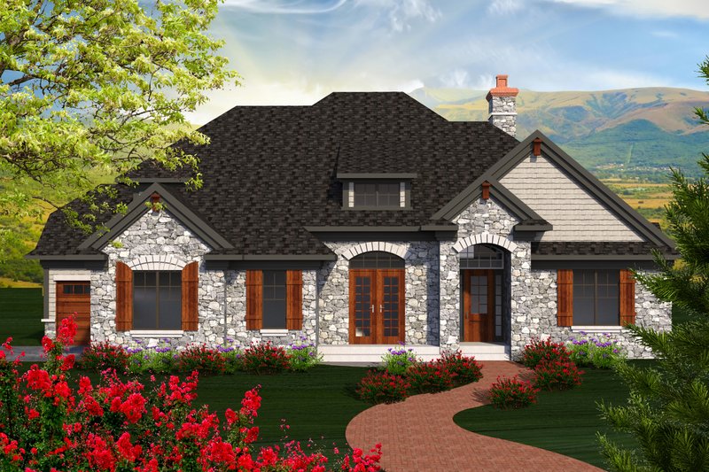 Dream House Plan - European Exterior - Front Elevation Plan #70-1179