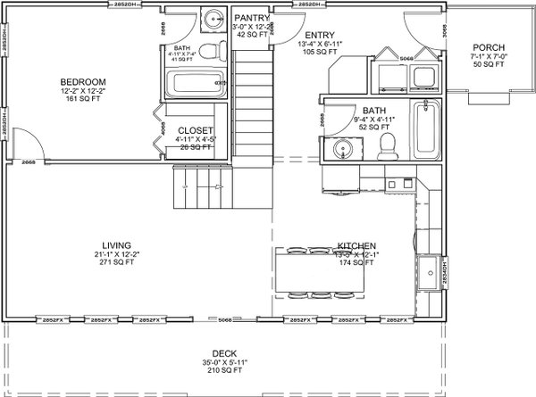Architectural House Design - Floor Plan - Main Floor for Modern House Plan #1116-53 - 3 bed, 3 bath