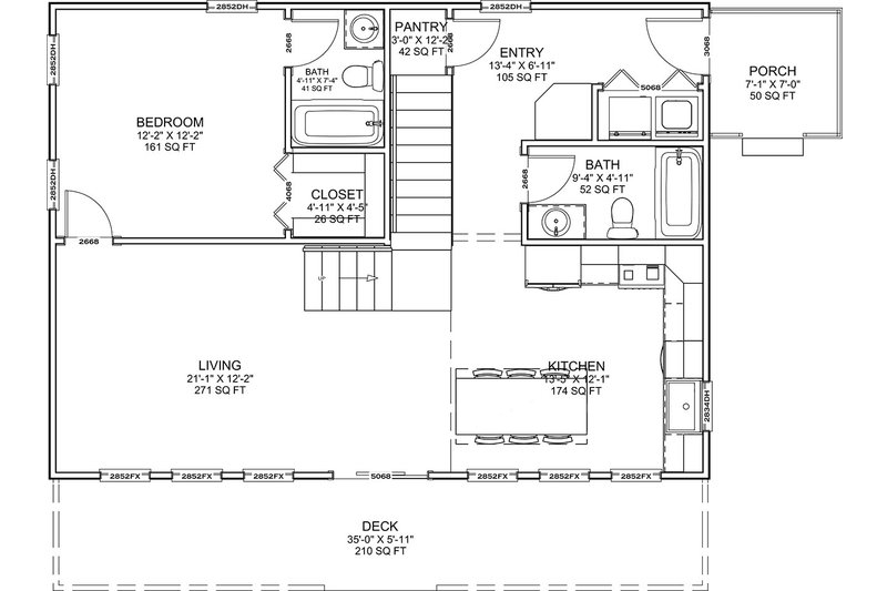 Architectural House Design - Floor Plan - Main Floor for Modern House Plan #1116-53 - 3 bed, 3 bath