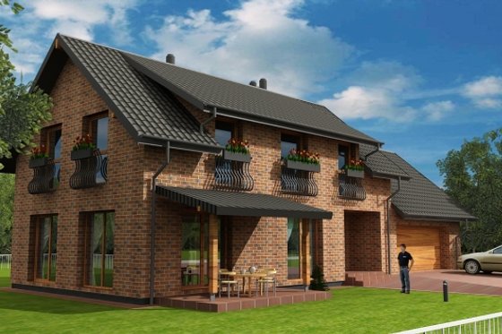 Exterior - Other Elevation for European House Plan #538-16 - 3 bed, 2 bath