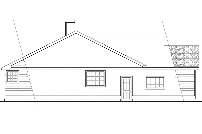 Home Plan - Exterior - Other Elevation for Ranch House Plan #124-102 - 3 bed, 2 bath