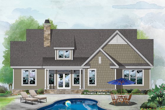 Exterior - Front Elevation 3 for Country House Plan #929-1068 - 3 bed, 2 bath