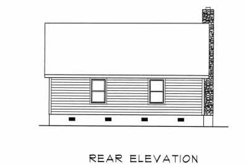 Home Plan - Exterior - Rear Elevation for Cabin House Plan #22-117 - 2 bed, 1 bath
