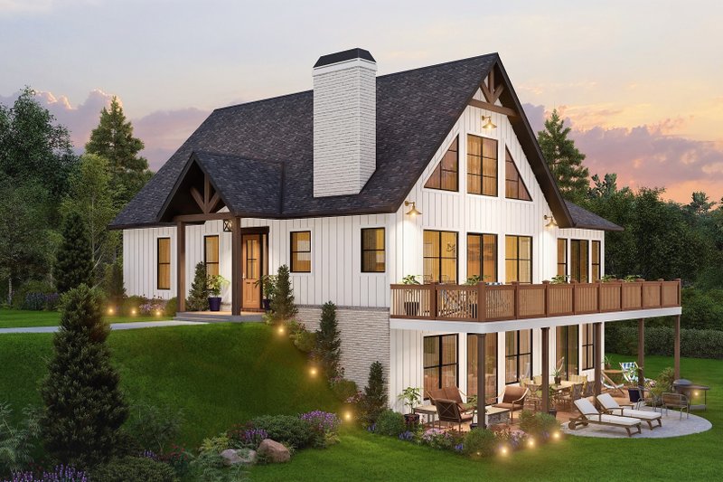 Home Plan - Exterior - Front Elevation 6 for Country House Plan #54-566 - 5 bed, 4 bath