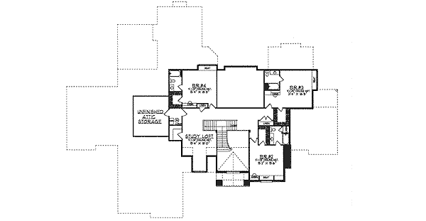 European Floor Plan - Upper Floor Plan #70-559