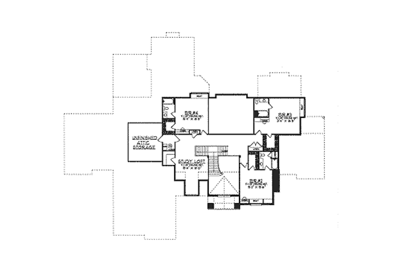 Home Plan - Floor Plan - Upper Floor for European House Plan #70-559 - 5 bed, 5.5 bath