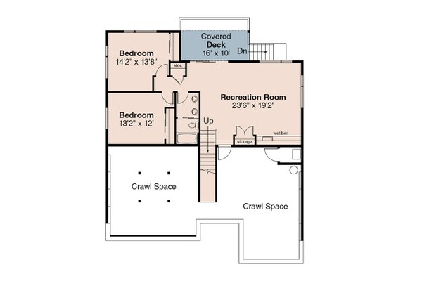 Dream House Plan - Floor Plan - Lower Floor for Modern House Plan #124-1467 - 4 bed, 3 bath