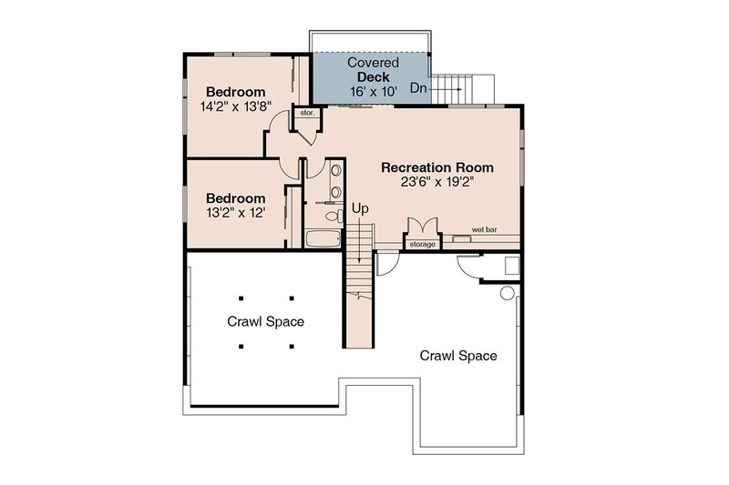 Dream House Plan - Floor Plan - Lower Floor for Modern House Plan #124-1467 - 4 bed, 3 bath