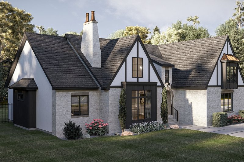 Architectural House Design - Exterior - Other Elevation 3 for Tudor House Plan #455-796 - 3 bed, 2 bath