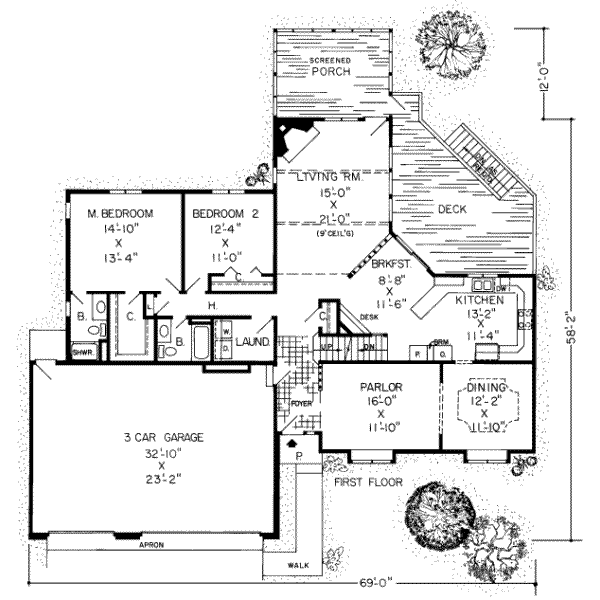 Traditional Floor Plan - Main Floor Plan #312-229