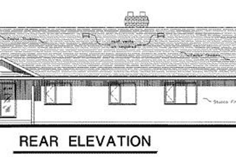 House Plan Design - Exterior - Rear Elevation for Ranch House Plan #18-102 - 3 bed, 2 bath