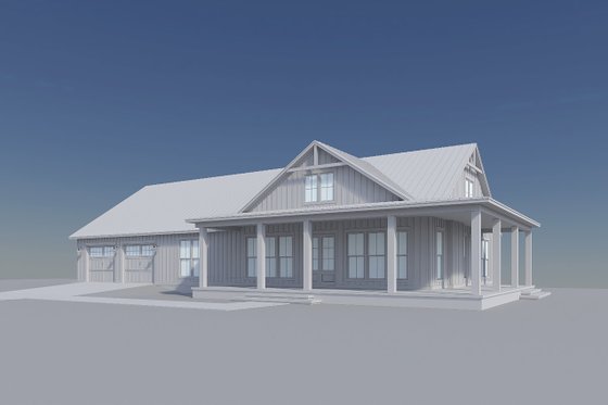 Exterior - Front Elevation 6 for Barndominium House Plan #430-416 - 3 bed, 2.5 bath