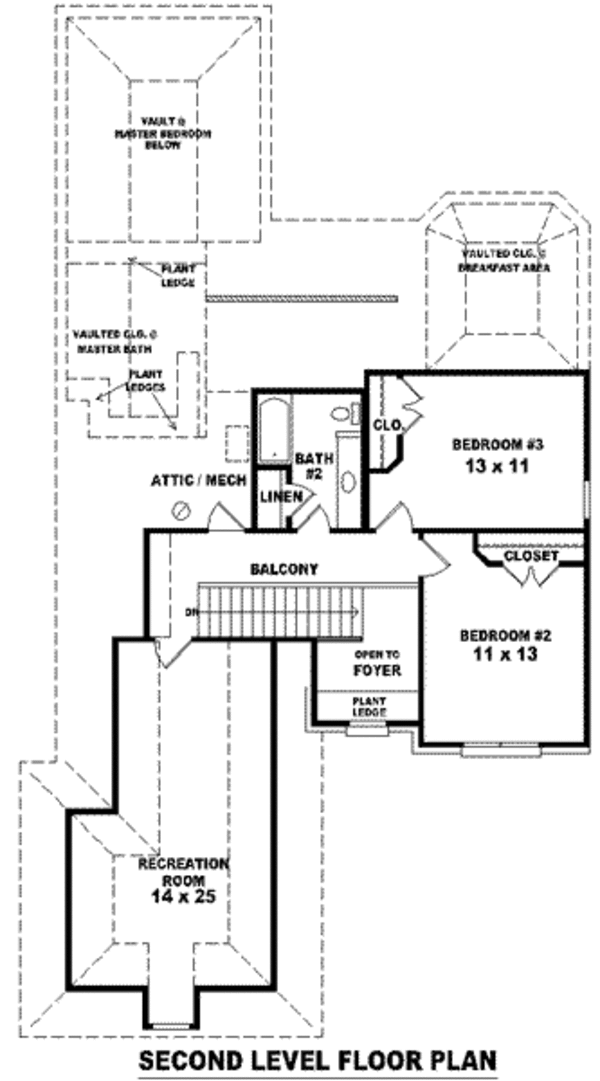 European Floor Plan - Upper Floor Plan #81-781