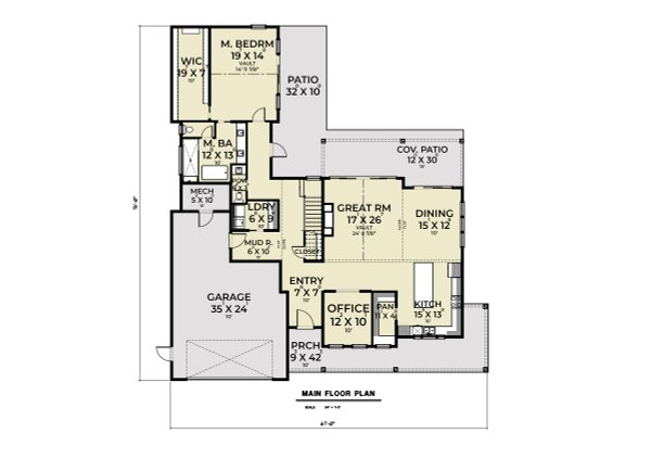 House Blueprint - Traditional Floor Plan - Main Floor Plan #1070-183