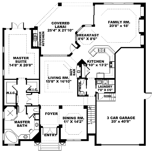 European Floor Plan - Main Floor Plan #27-264