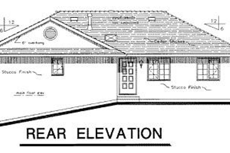 Home Plan - Exterior - Rear Elevation for European House Plan #18-138 - 3 bed, 2 bath