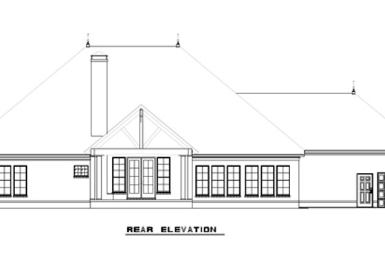 Exterior - Rear Elevation for European House Plan #17-2456 - 3 bed, 2.5 bath