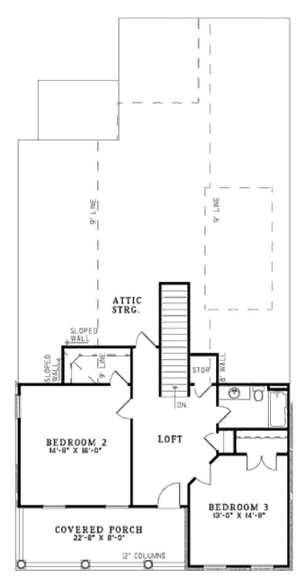 Colonial Floor Plan - Upper Floor Plan #17-2364