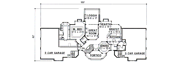 Mediterranean Floor Plan - Main Floor Plan #67-340
