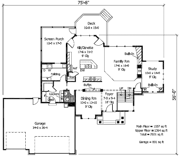 Dream House Plan - Traditional Floor Plan - Main Floor Plan #51-361
