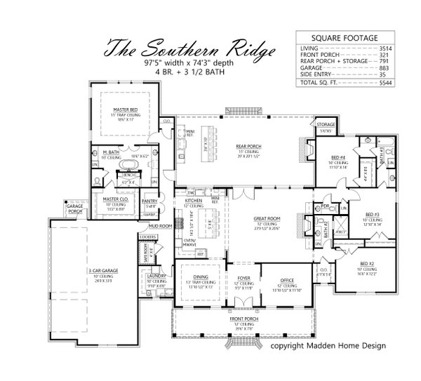 Architectural House Design - Traditional Floor Plan - Main Floor Plan #1074-74