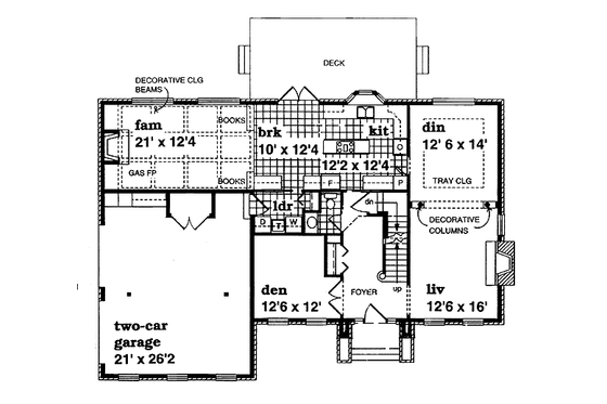 Floor Plan - Main Floor for Traditional House Plan #47-339 - 4 bed, 2.5 bath